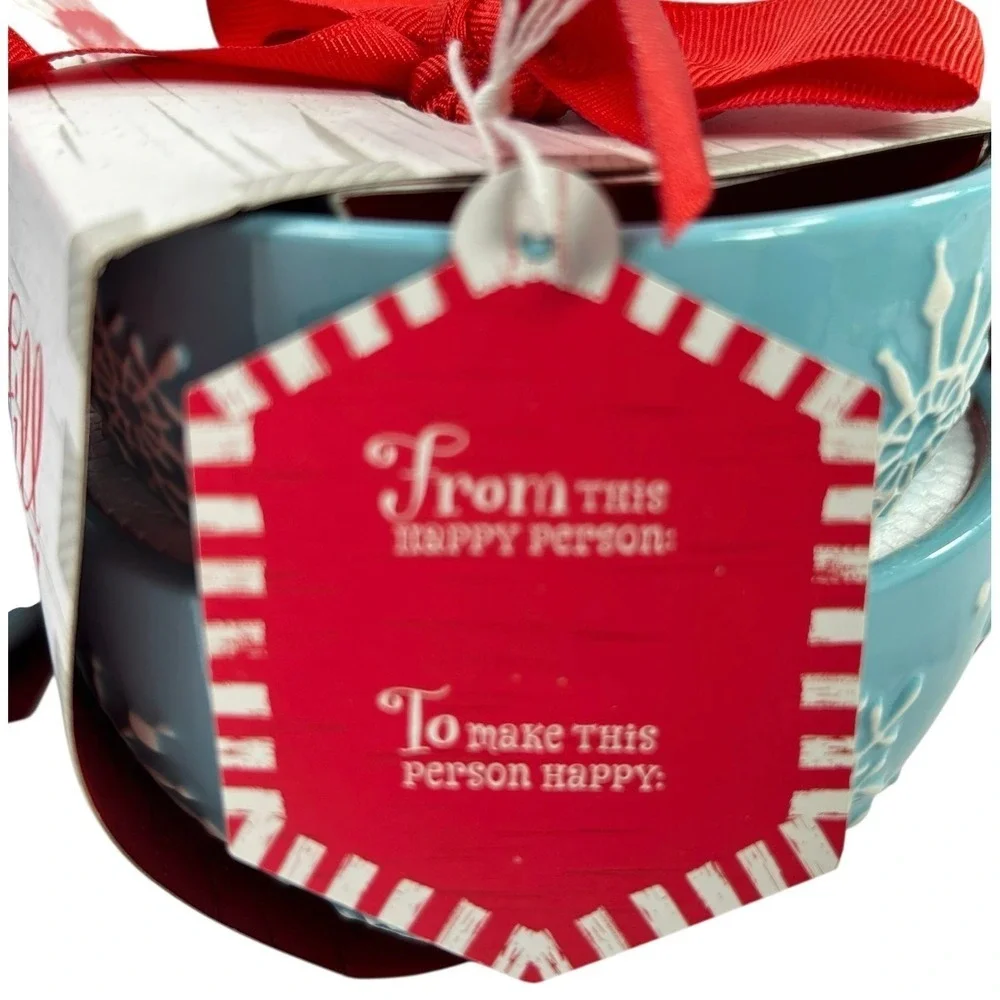 Hallmark Northpole COZY‎ BOWLS Set of 2 Blue Snowflake Christmas Holiday Gift